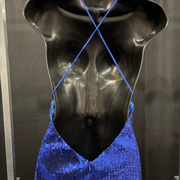 Dazzling Royal Blue Sequin Prom Dress - Picture 5 of 6